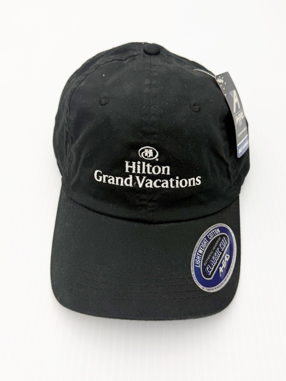 AHEAD Classic Cut Lightweight Hilton Grand Vacations Black Baseball Cat Hat